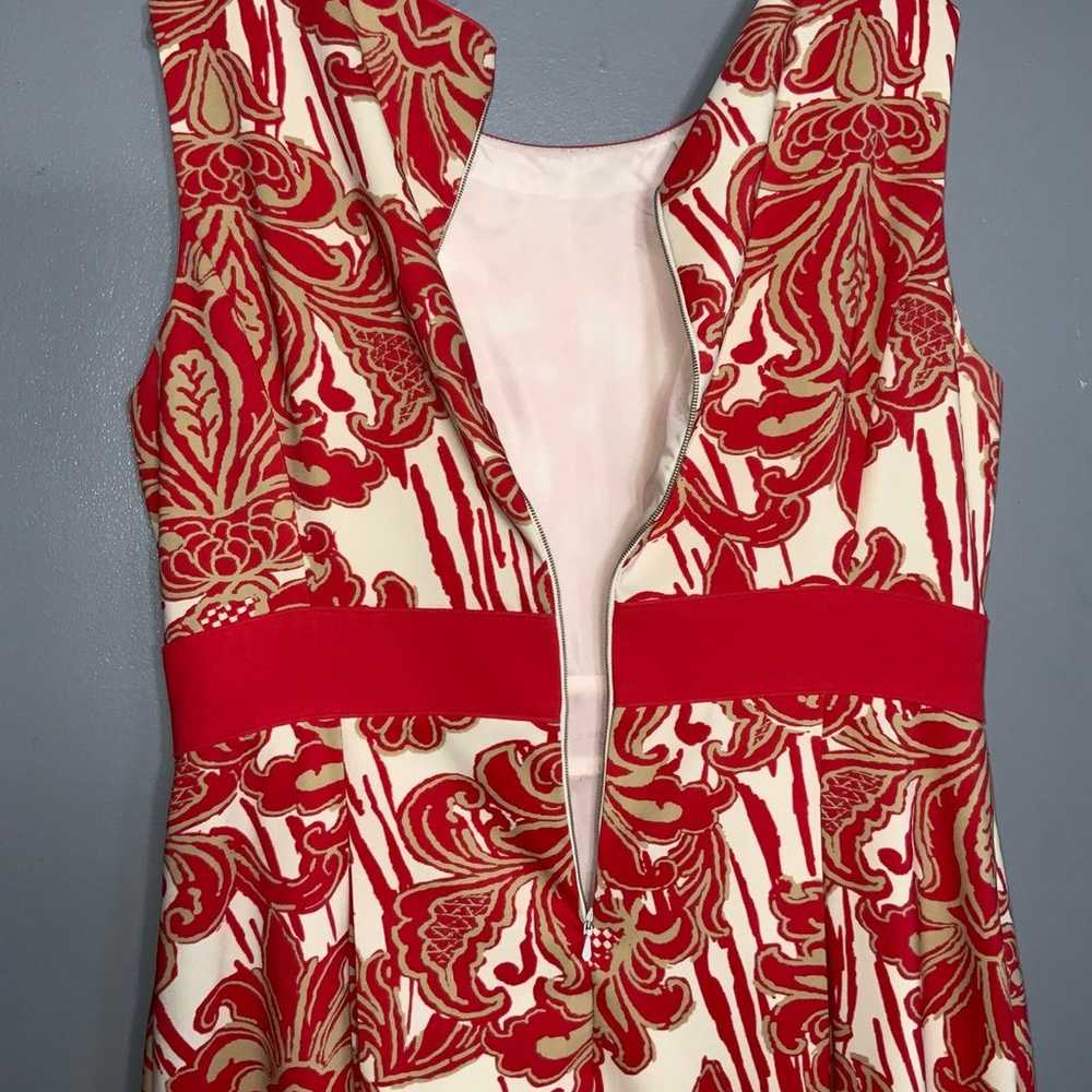 Preston & York Red & Gold Damask Sleeveless Fit &… - image 10