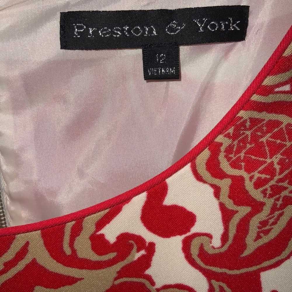 Preston & York Red & Gold Damask Sleeveless Fit &… - image 11