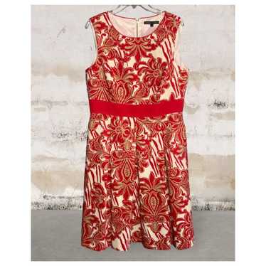 Preston & York Red & Gold Damask Sleeveless Fit &… - image 1