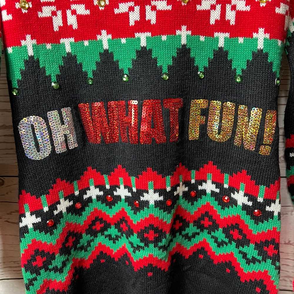It's Our Time NWT Oh What Fun Sequin Ugly Christm… - image 3