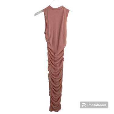 Fashion Nova Pink Ruched Body-con Shimmer Dress Si
