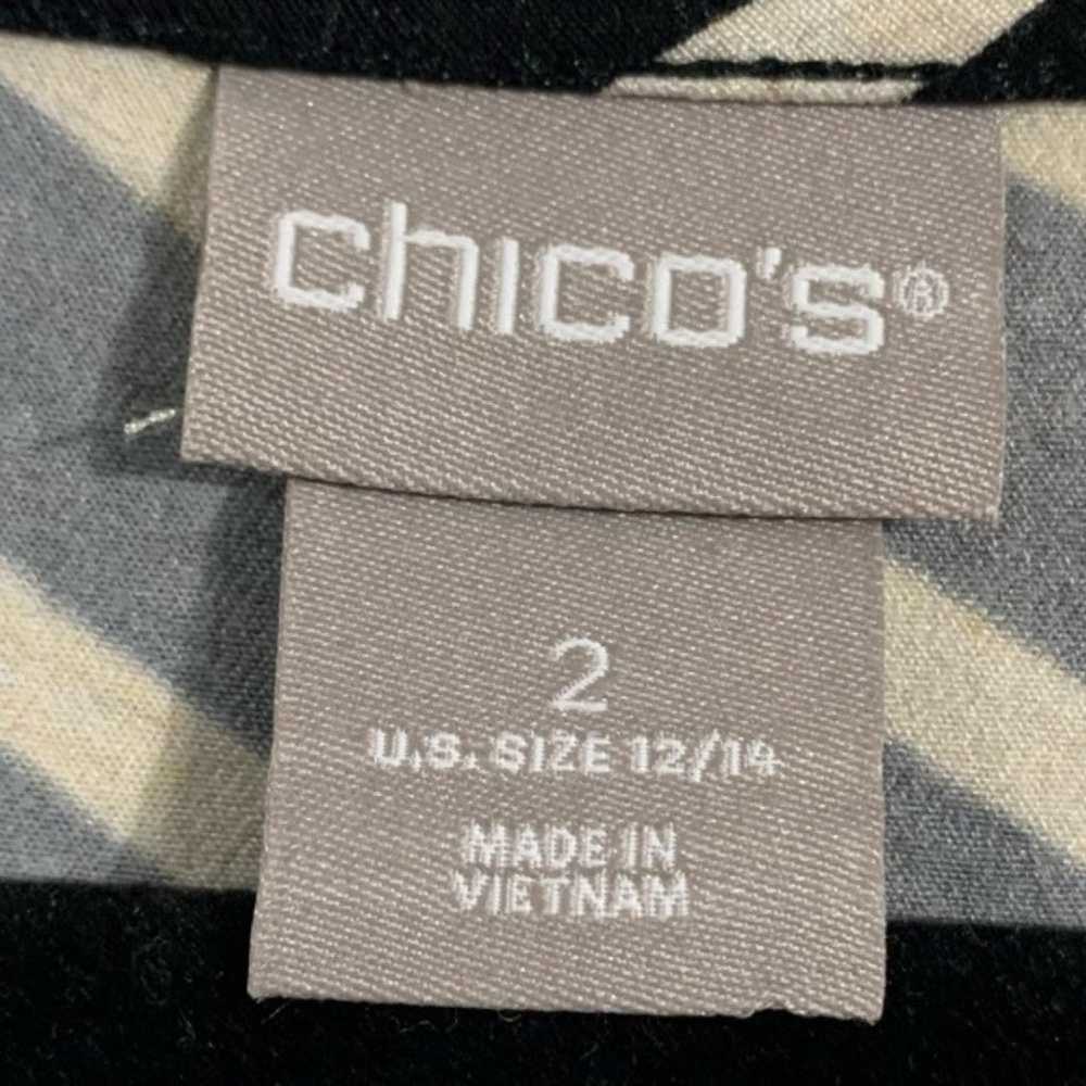 CHICO’S Splice Striped Asymmetrical-Hem Black Ivo… - image 9