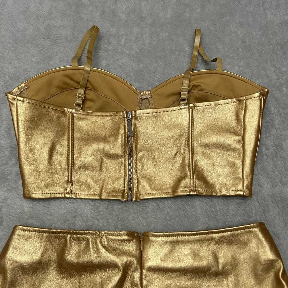 NWOT Say what Gold Metallic Tone Patent Leather C… - image 3