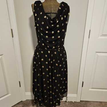 Ronni Nicole Studios Black/Gold Polka Dot Cowl Ne… - image 1