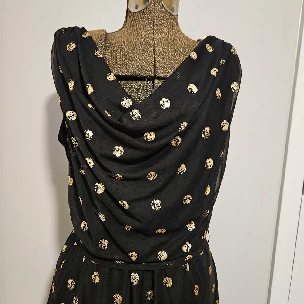 Ronni Nicole Studios Black/Gold Polka Dot Cowl Ne… - image 5