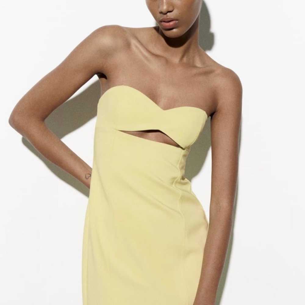 Zara Strapless Cut Out Dress, Color: Yellow, Size… - image 1