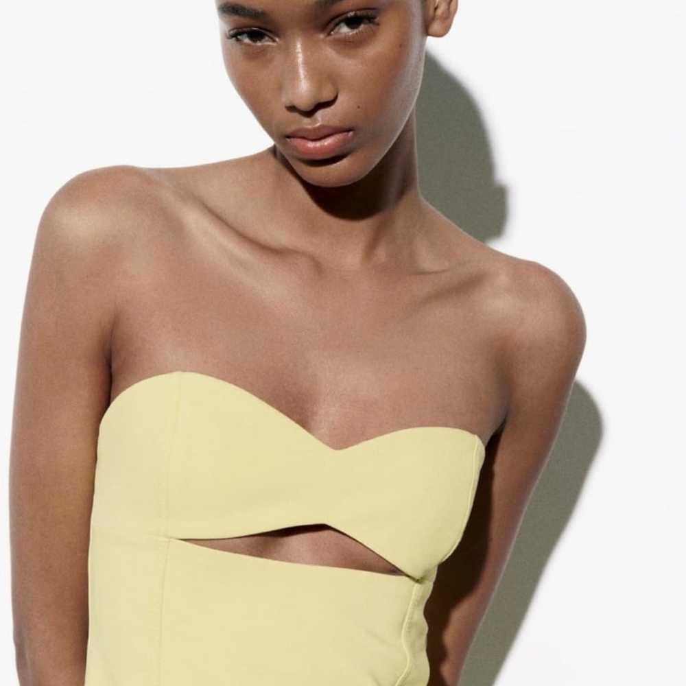 Zara Strapless Cut Out Dress, Color: Yellow, Size… - image 3