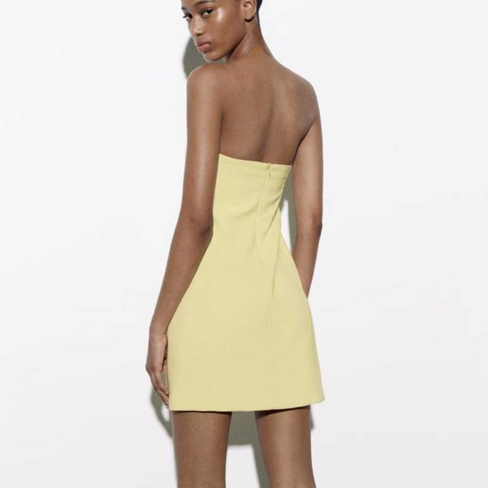 Zara Strapless Cut Out Dress, Color: Yellow, Size… - image 5