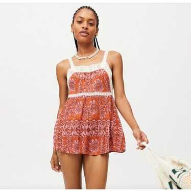 NWOT Urban Outfitters  Brunching Lace Trim Romper