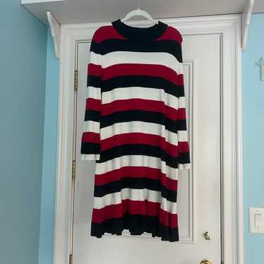 NWOT loft blue red white striped dress