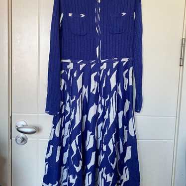 Soft Print Panel Knit Dress - image 1