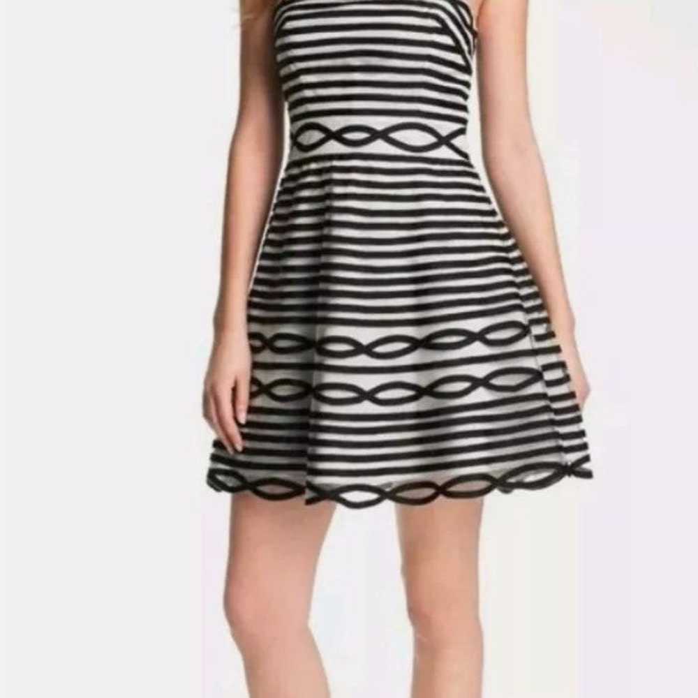 Karen Millen Linear Ribbon Strapless Dress 12 - image 1