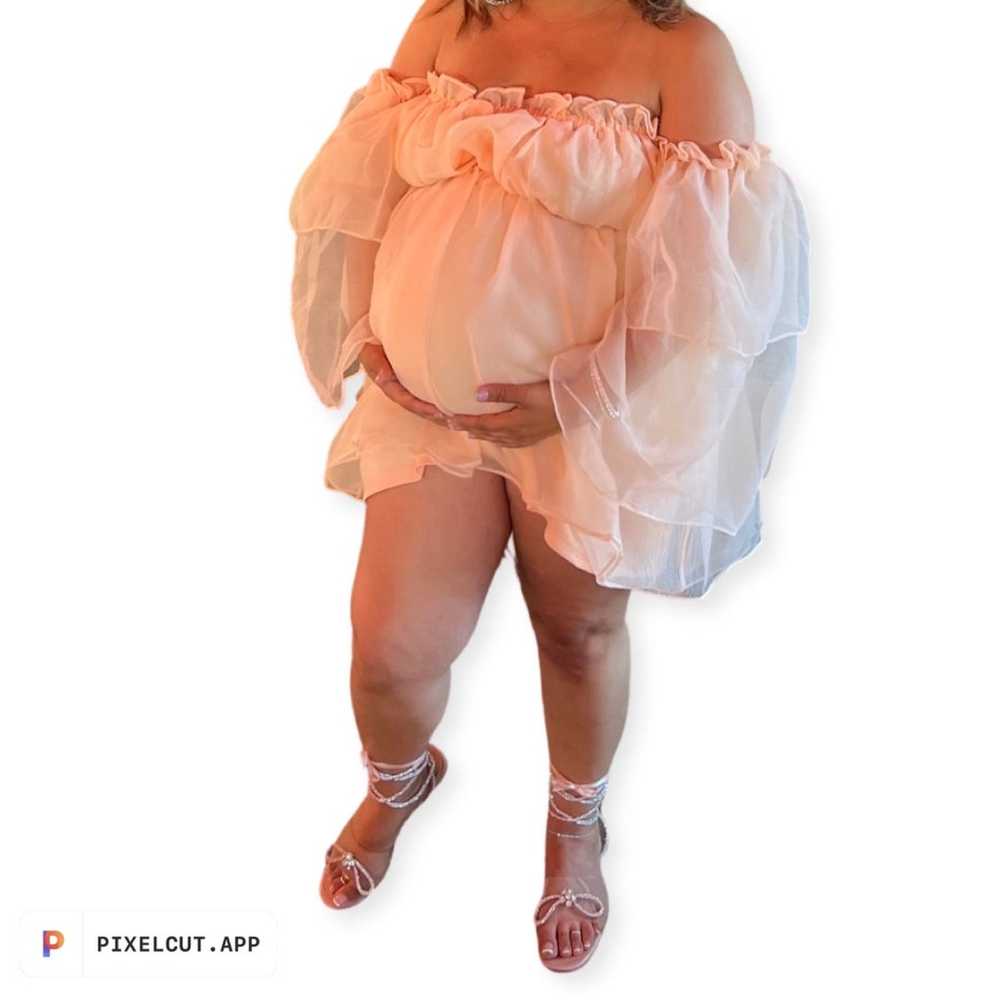 Peach Puffy Dress - image 1