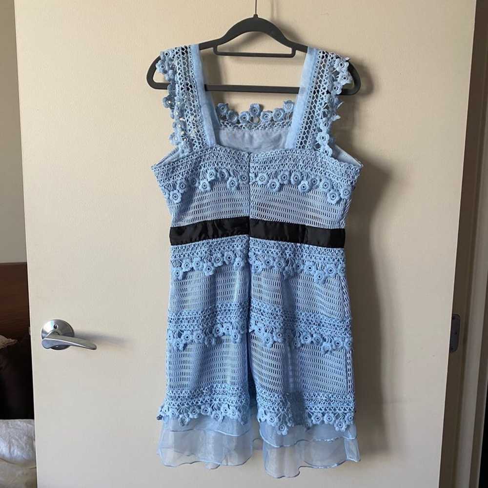Lace baby blue dress size L - image 4