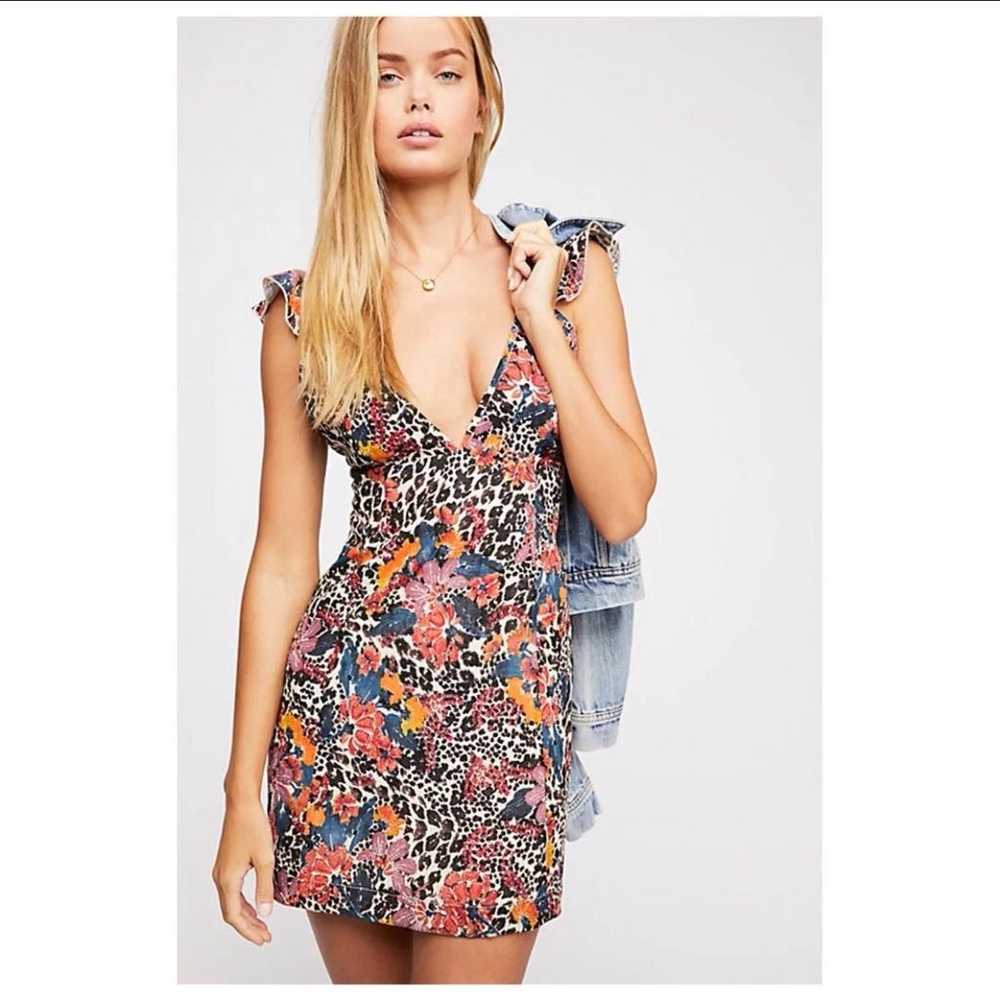 Free People Josie Deep V Mini Dress - image 1