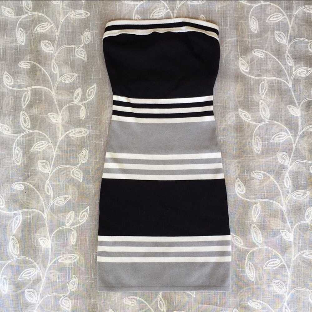 Striped Strapless  Mini Coktail Dress - image 3