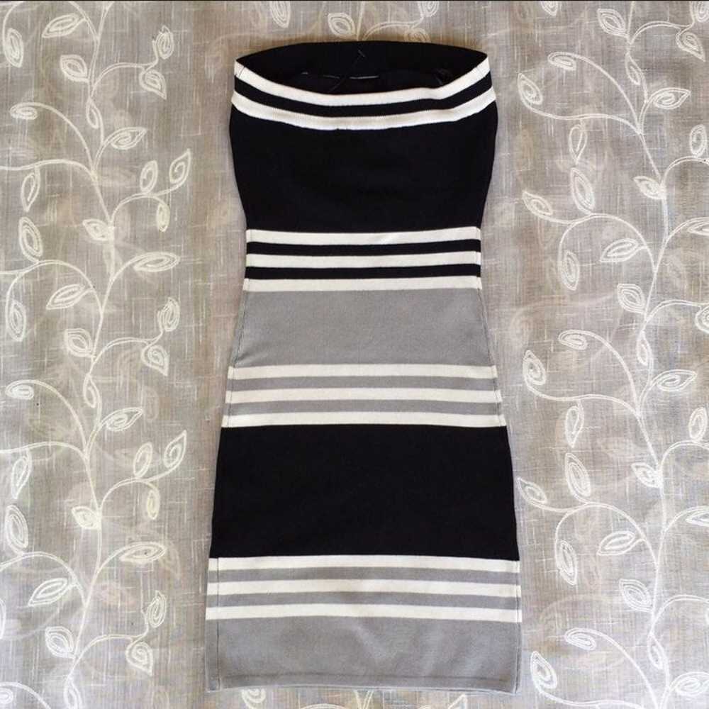 Striped Strapless  Mini Coktail Dress - image 4