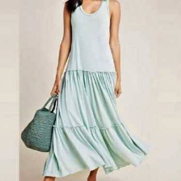 ANTHROPOLOGIE Sundry Mint Tiered Maxi