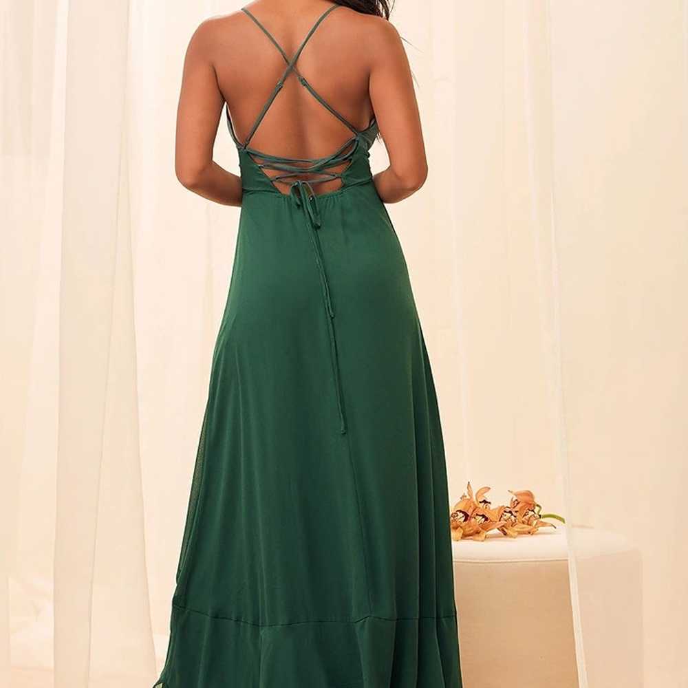 In Love Forever Emerald Green Lace-Up High-Low Ma… - image 4