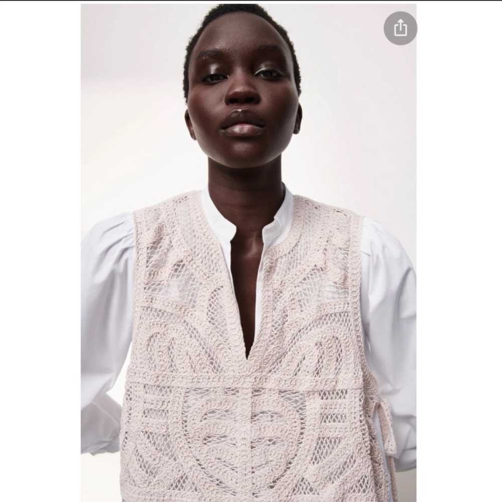 Zara | Zara Combination Knit White Dress Size L B… - image 3