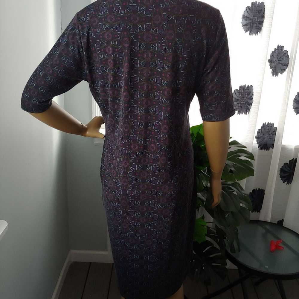 Lularoe bodycon fitted stretch midi dress printed… - image 11