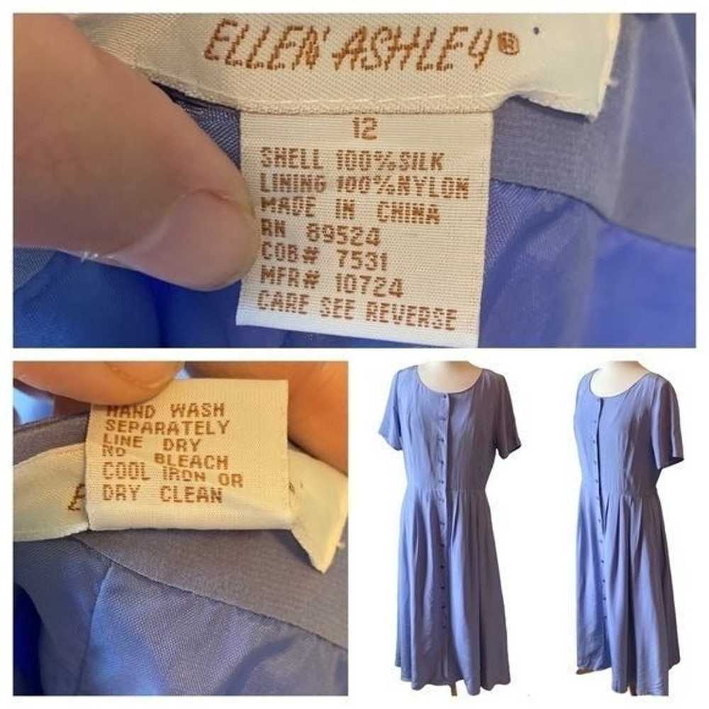 Vintage Ellen Ashley Lavender Lilac Silk Button F… - image 6