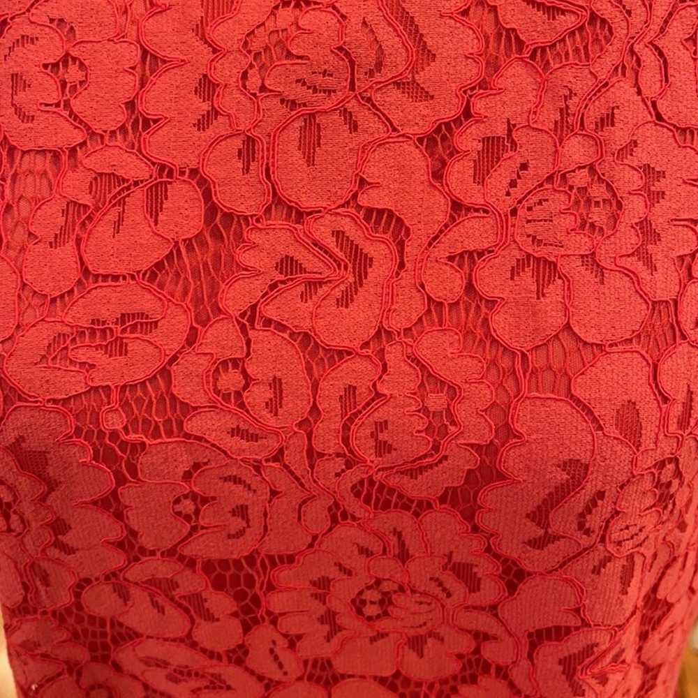 [J howard] red orange lace floral dress - image 2