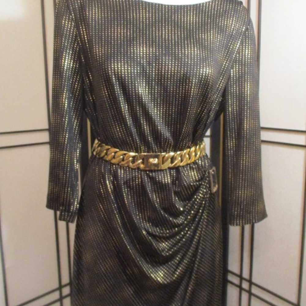 Tahari slinky metallic knit dress - image 11