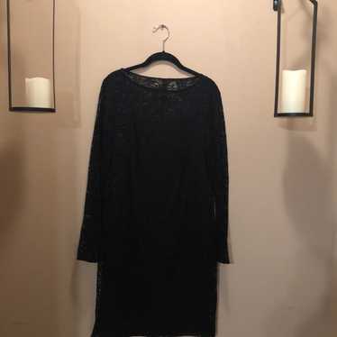 Chaps Black Lace Dress