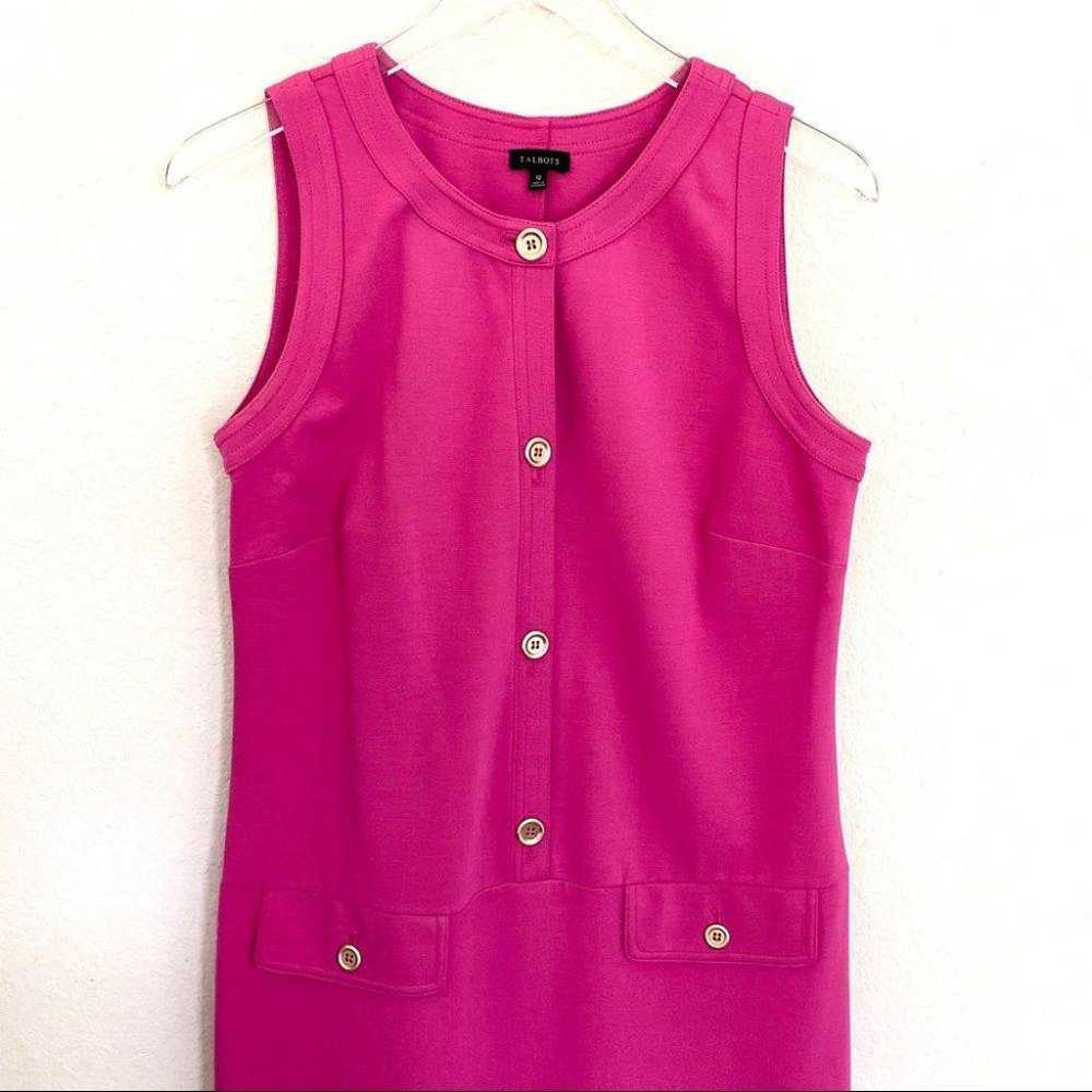 TALBOTS Sleeveless Shift Dress Fuchsia - image 3