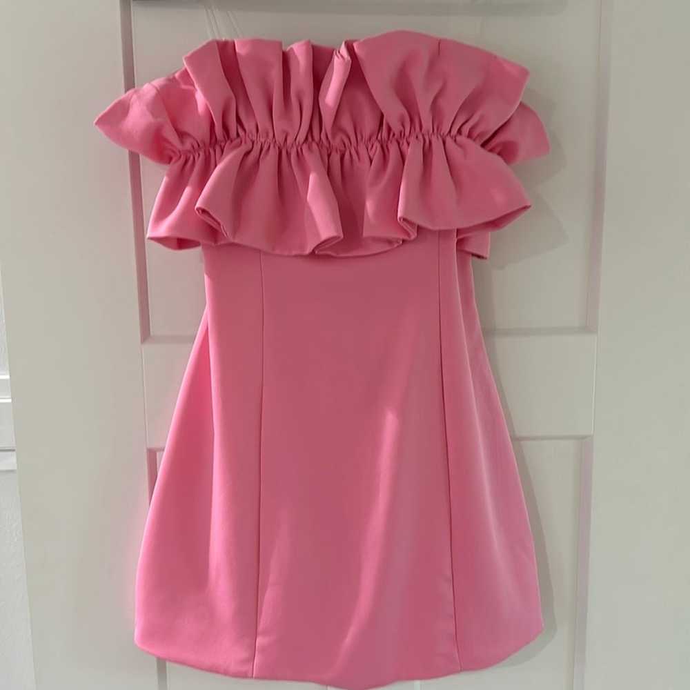 Do+Be Pink Ruffle Strapless Dress - image 1