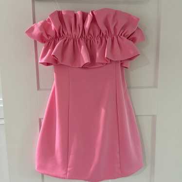 Do+Be Pink Ruffle Strapless Dress - image 1