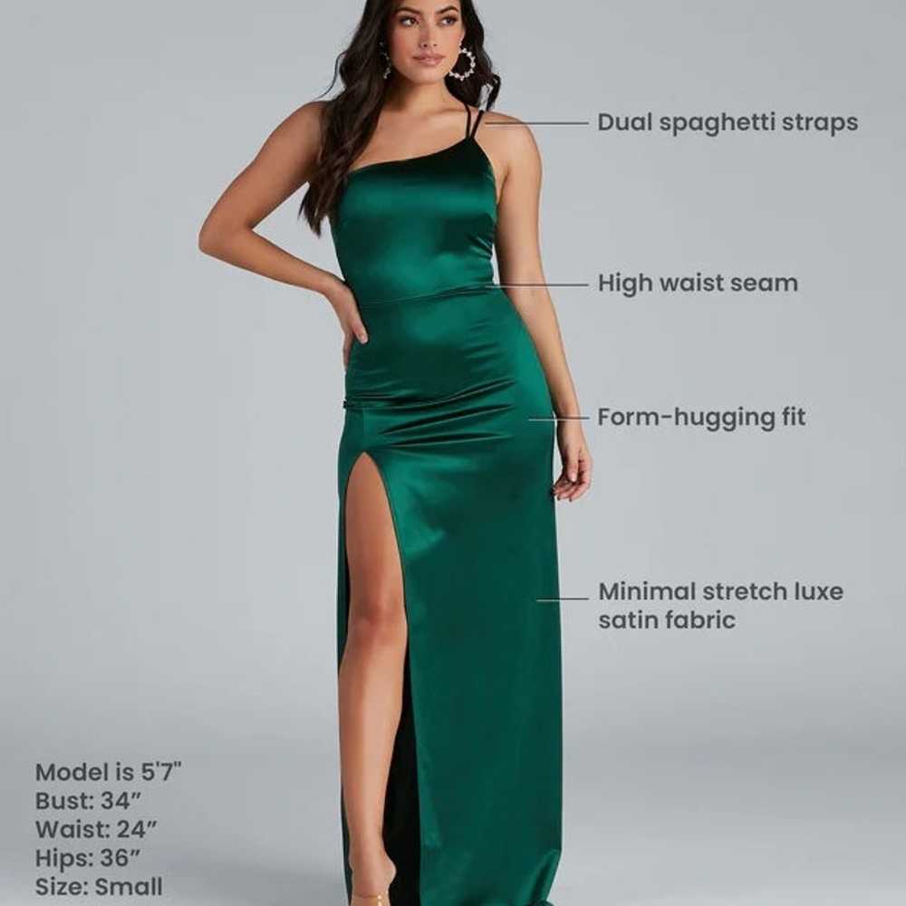 Rhiannon One-Shoulder Satin Long Dress - image 4