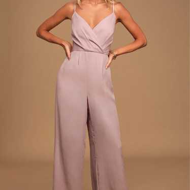 Call For Me Dusty Lavender Faux Wrap Jumpsuit - image 1