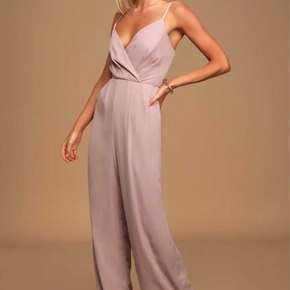 Call For Me Dusty Lavender Faux Wrap Jumpsuit - image 3