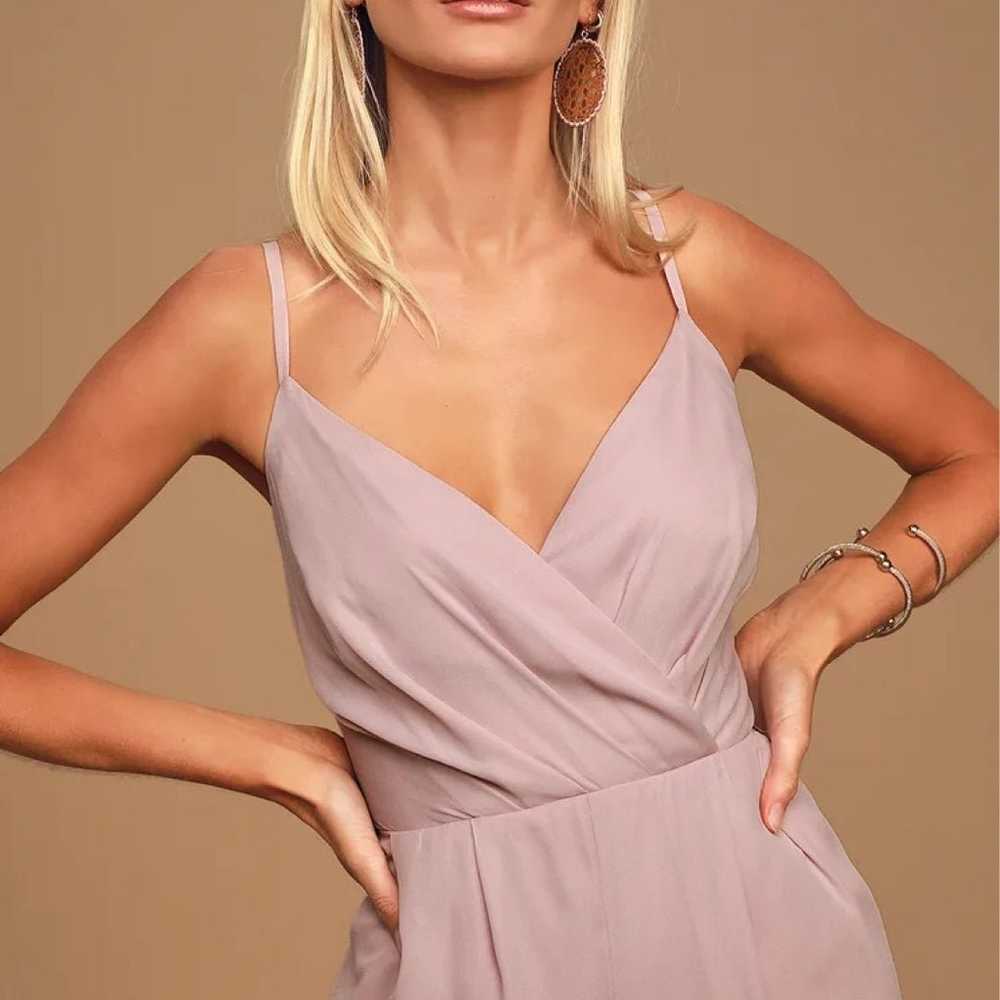 Call For Me Dusty Lavender Faux Wrap Jumpsuit - image 4