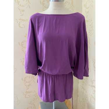 Haute Hippie Lavender Silk Romper Size Large - image 1