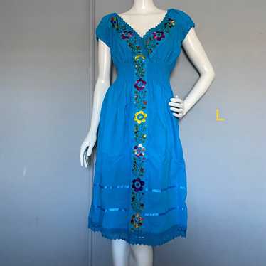 Hand embroidered Mexican Dress L/ Vestido Mexicano - image 1