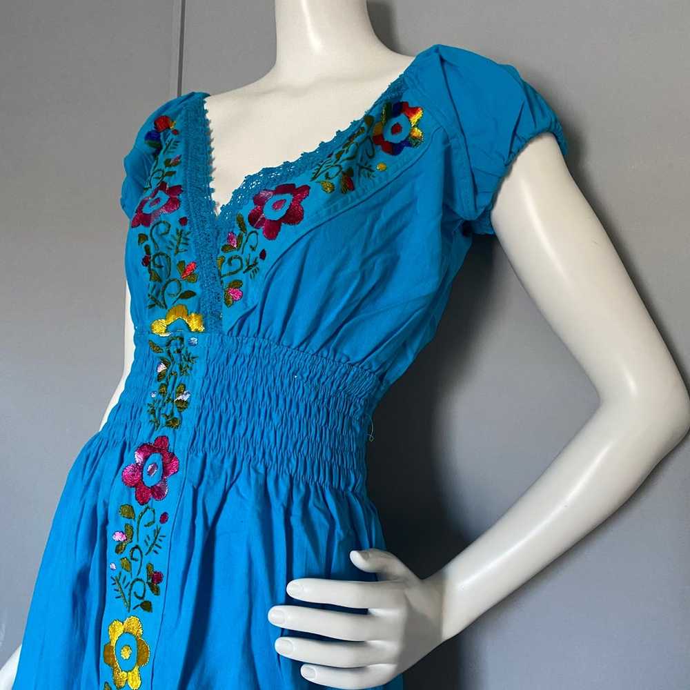 Hand embroidered Mexican Dress L/ Vestido Mexicano - image 3