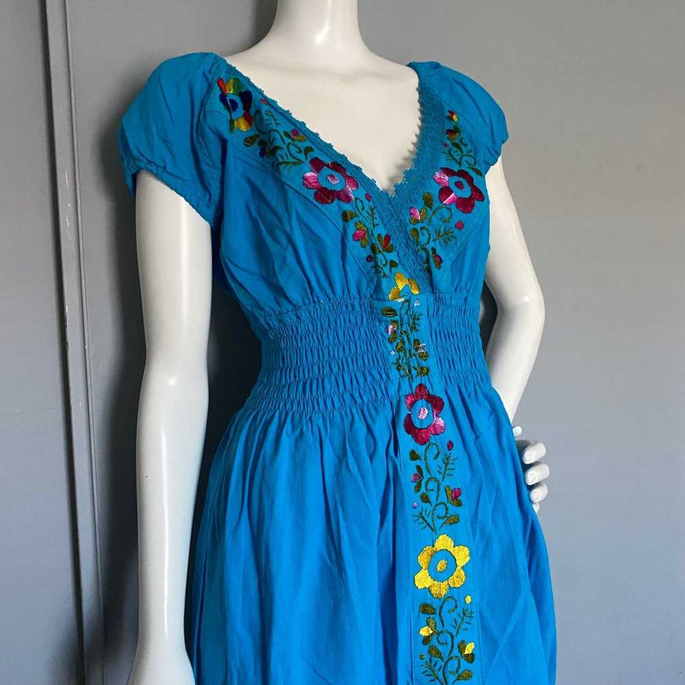 Hand embroidered Mexican Dress L/ Vestido Mexicano - image 4