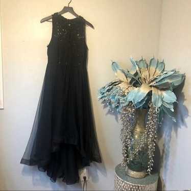 Candalite black tulle sequins Hi Low Gown - image 1