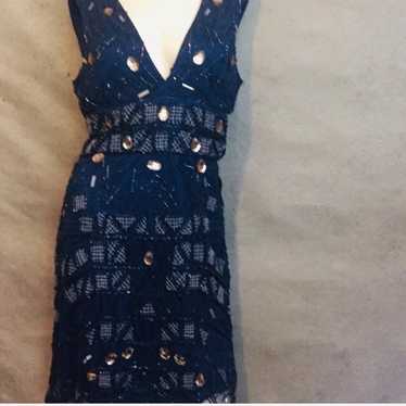 NWOT Adrianna Papell beaded blue sheath