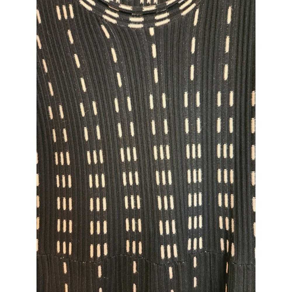 Knit Sweater Dress Black White XL - image 3