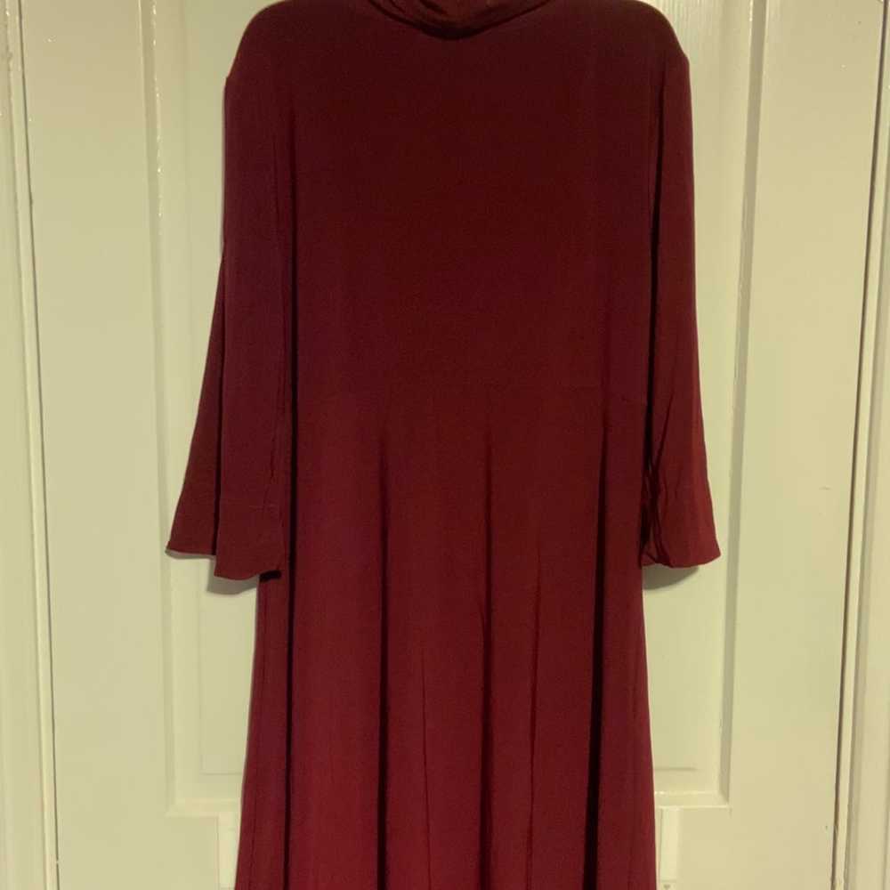 Coldwater Creek Burgundy Red Cowl Neck dress with… - image 3