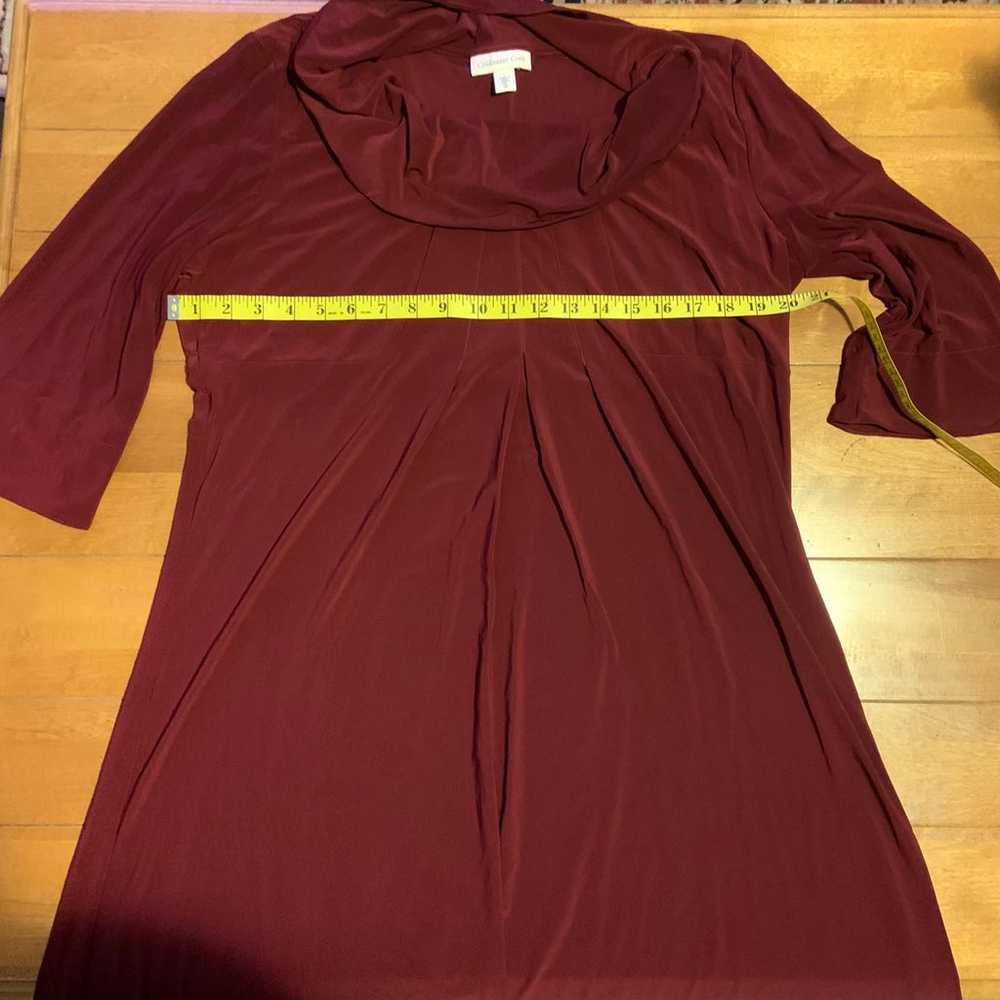 Coldwater Creek Burgundy Red Cowl Neck dress with… - image 4
