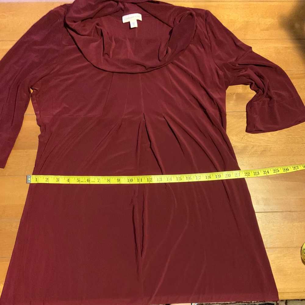 Coldwater Creek Burgundy Red Cowl Neck dress with… - image 5