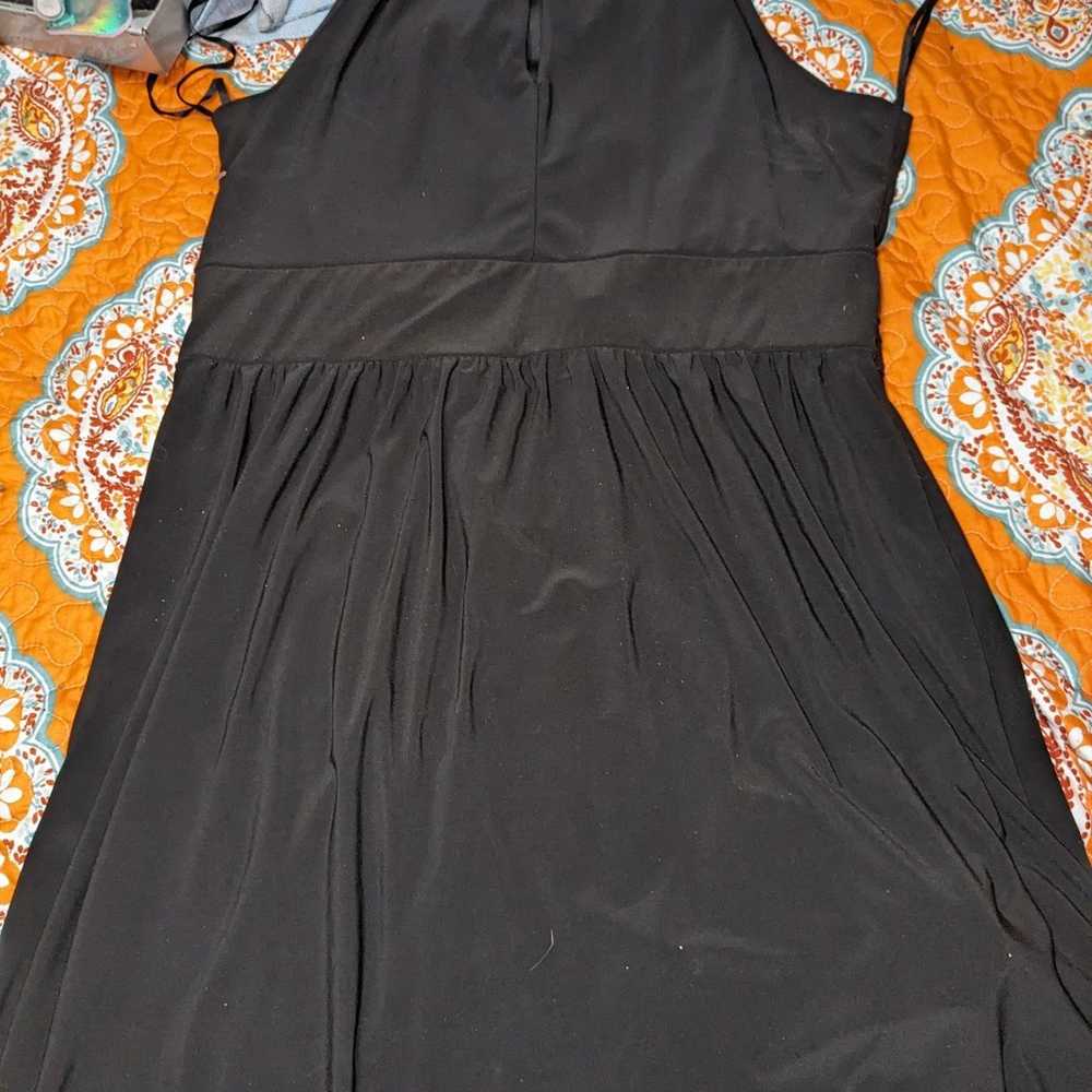 Sleeveless long black dress - image 3