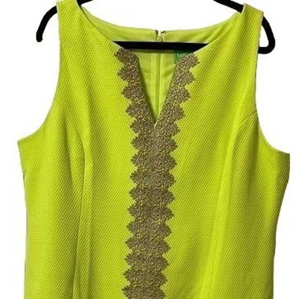 Pappagallo Sz 18 Chartreuse/Gold Brooke Embroider… - image 4