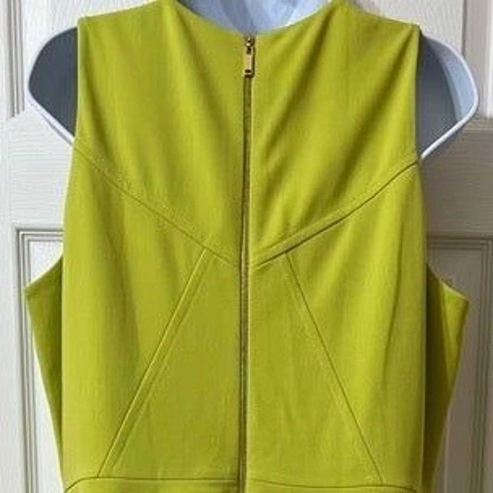 Tahari ASL NWOT Sz16 Green Sleeveles Gold Zipper … - image 5