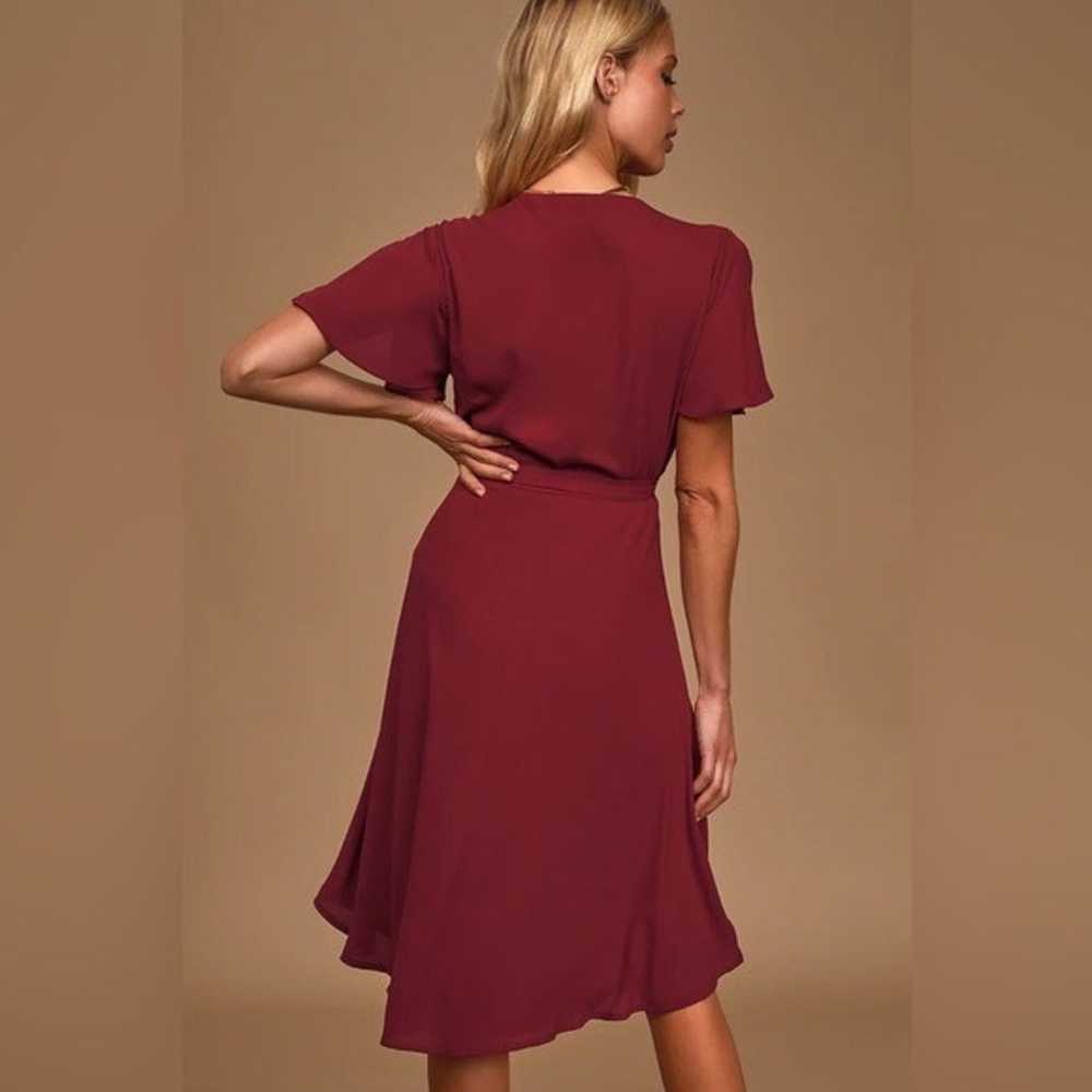 Lulus Rise To The Occasion Burgundy Midi Wrap Dre… - image 3